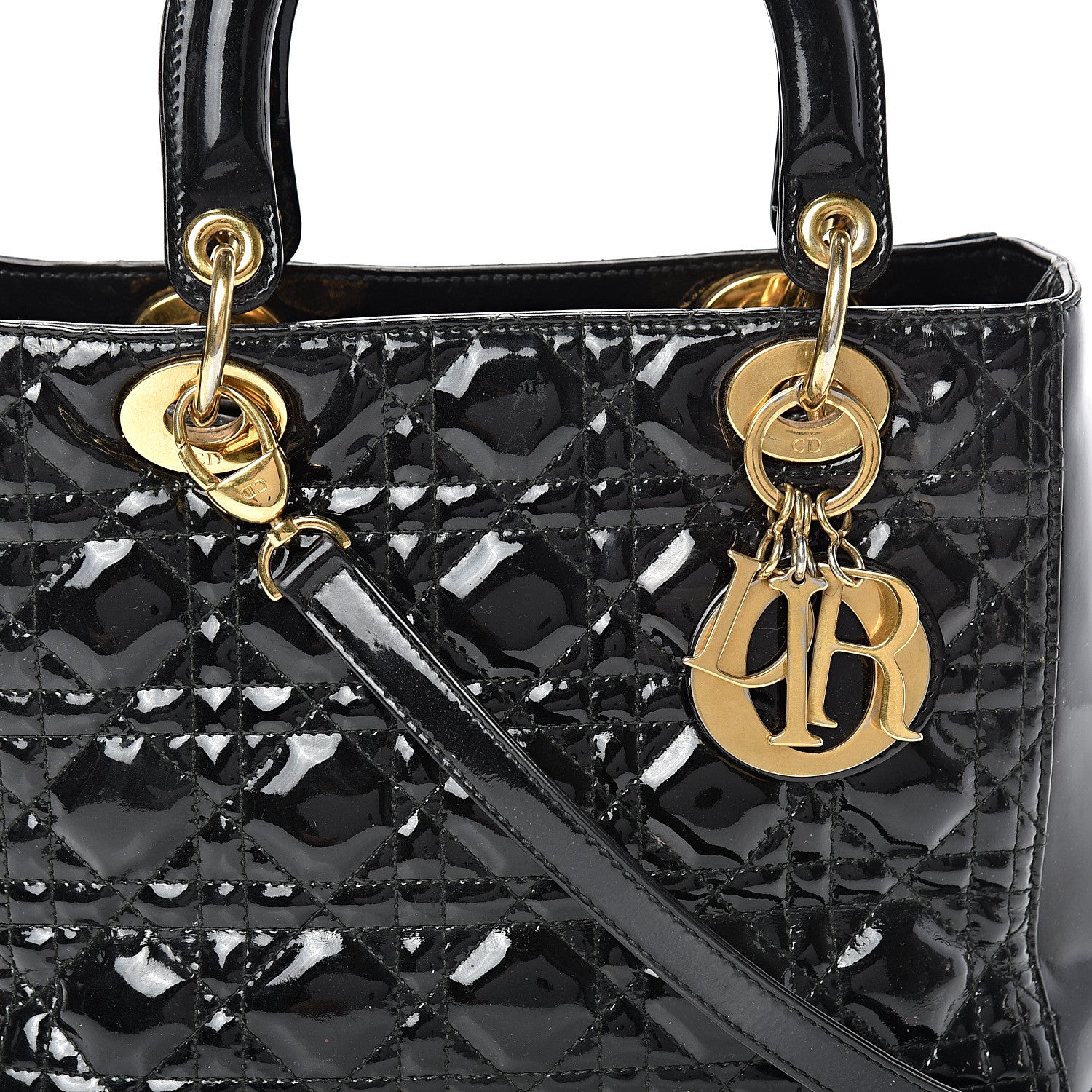 Christian Dior Patent Cannage Medium Lady Dior Black 7 of 18