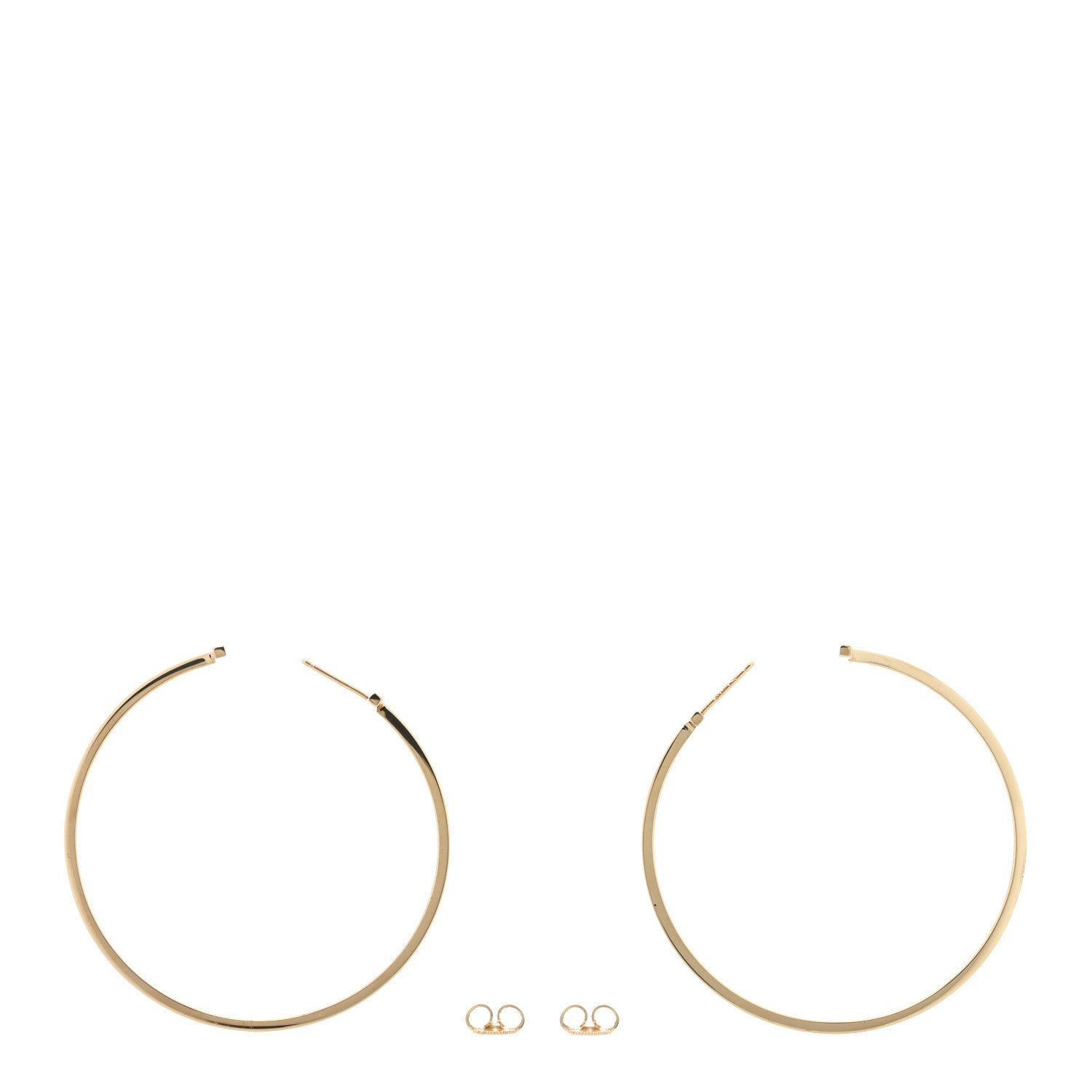 Tiffany 18K Yellow Gold Extra Large T Wire Hoop Earrings 3 of 5