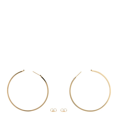Tiffany 18K Yellow Gold Extra Large T Wire Hoop Earrings 3 of 5