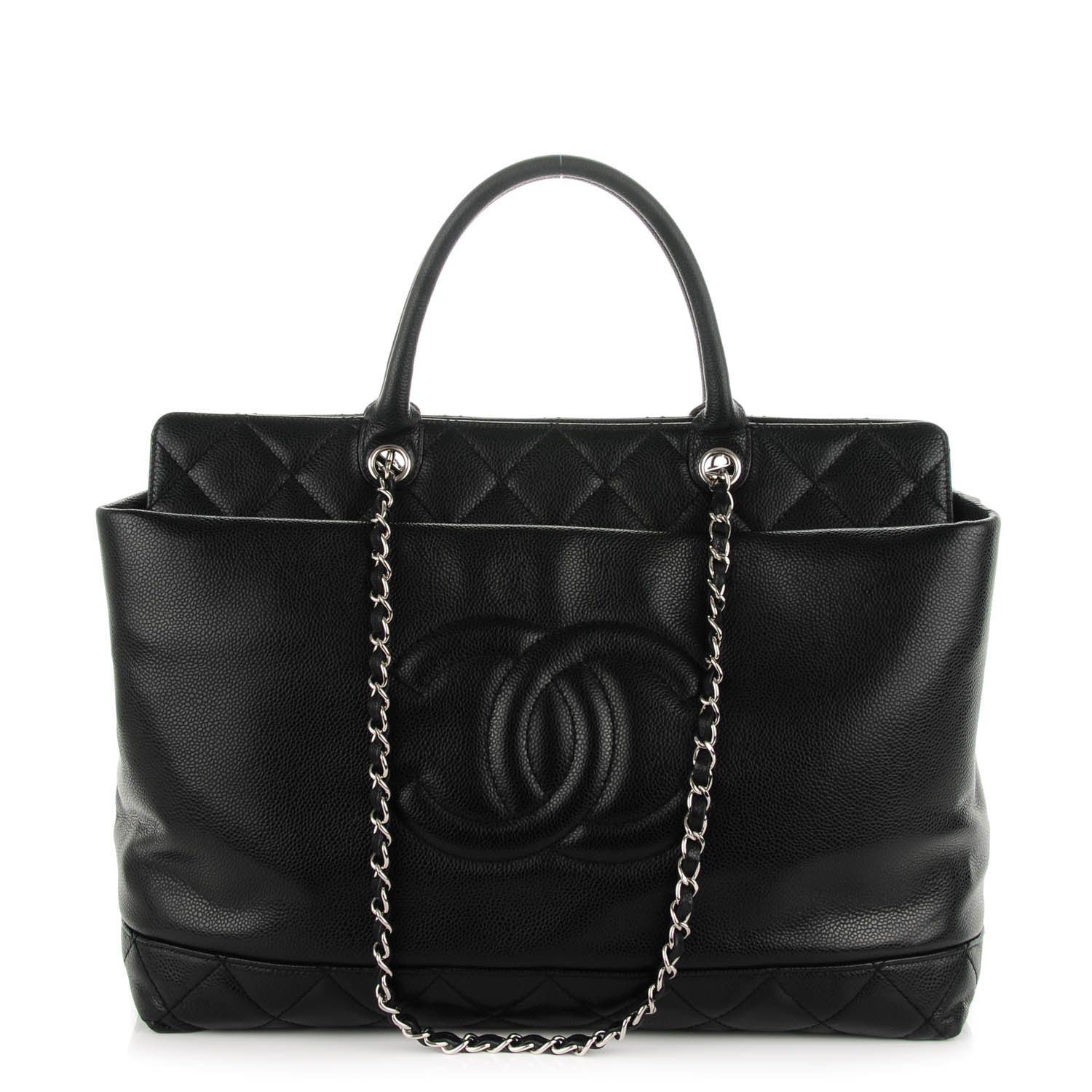 Chanel Caviar Large Soft CC Top Handle Tote Black 1 of 7