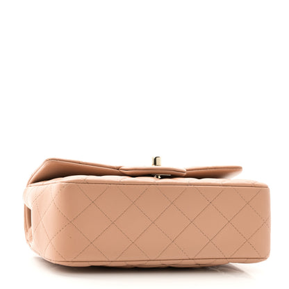 Chanel Lambskin Quilted Mini Top Handle Rectangular Flap Beige 4 of 11