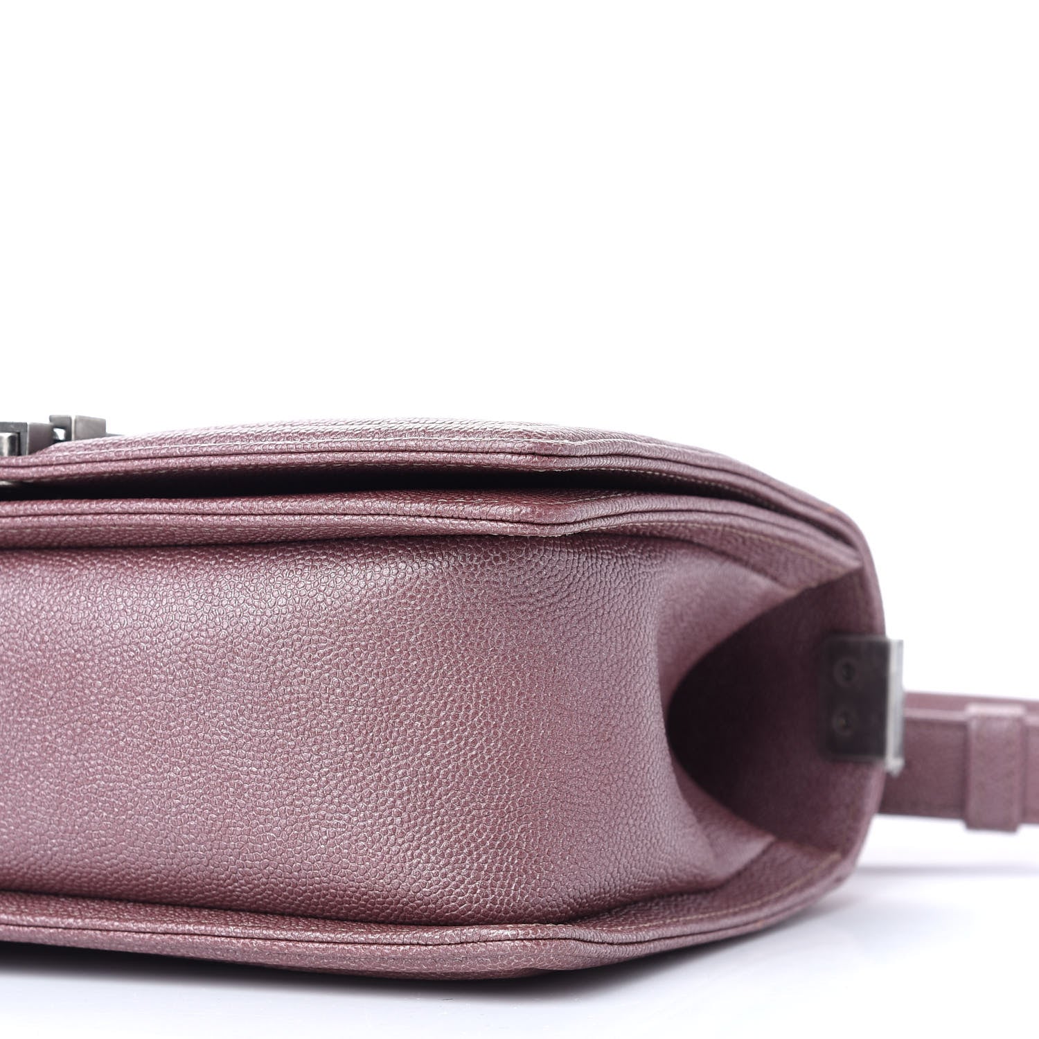 Chanel Metallic Caviar Chevron Quilted Medium Boy Flap Dark Pink 9 of 9