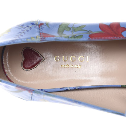 Gucci Apollo Calfskin Web Pearl New Flora Peyton 75mm Loafer Pumps 41 Azure 7 of 11