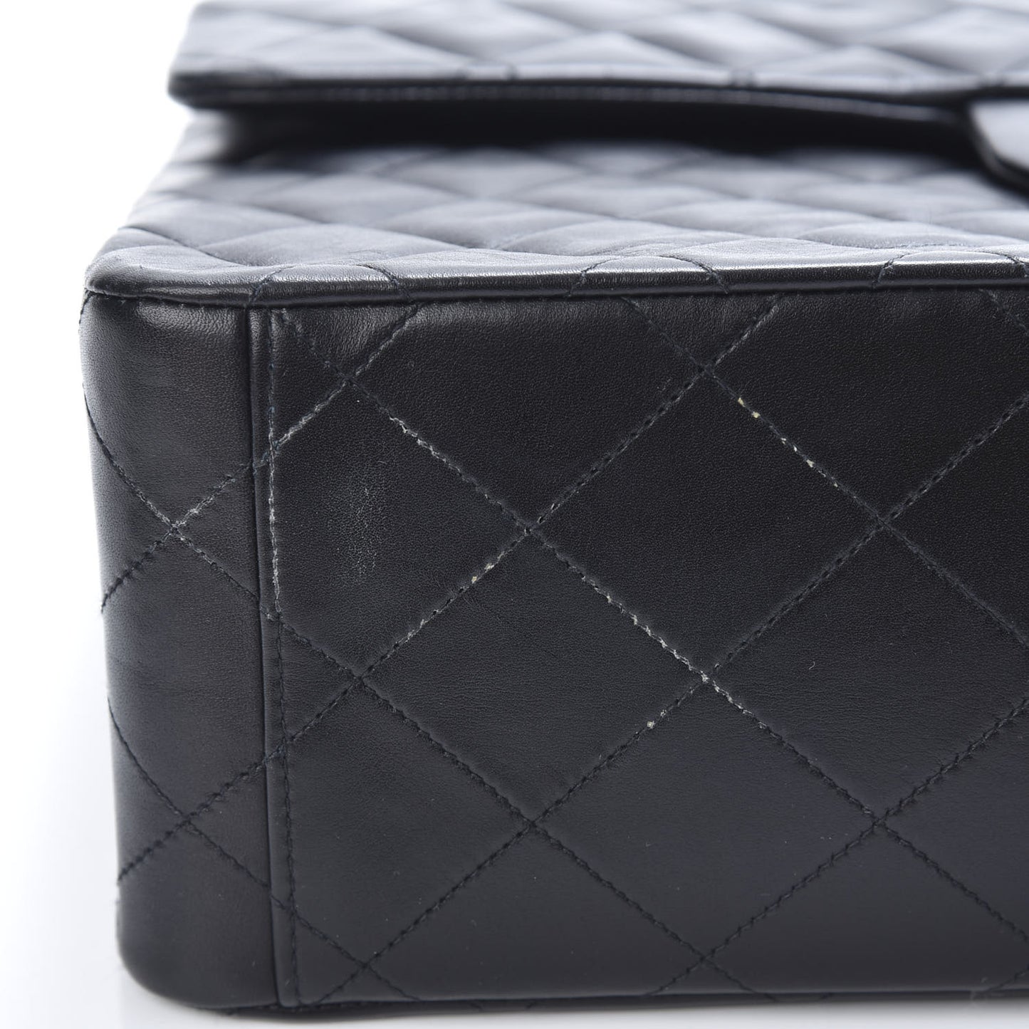 Lambskin Quilted XL Jumbo Single Flap Black