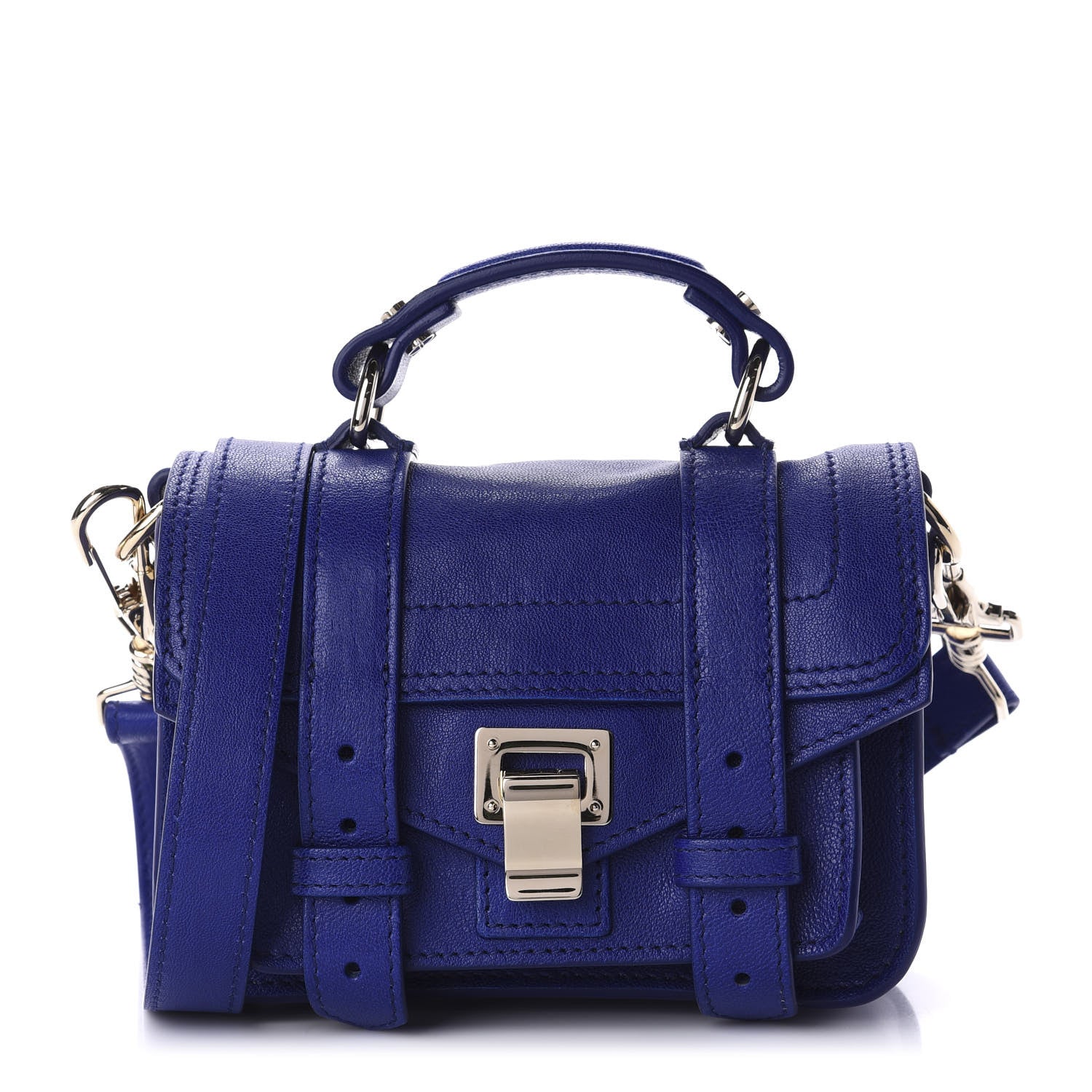 Proenza Schouler Lambskin Micro PS1 Satchel Sapphire 1 of 9