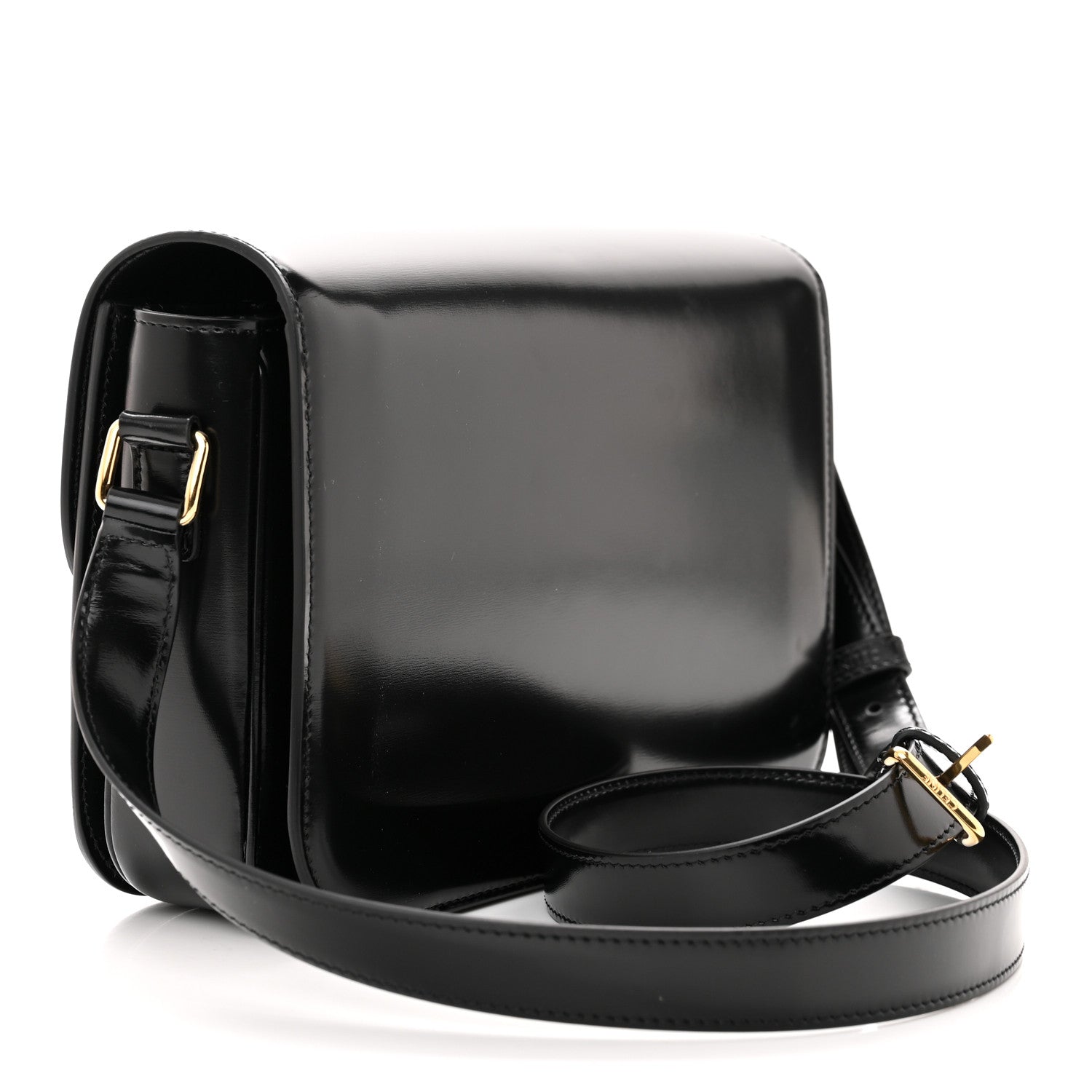 Celine Shiny Calfskin Medium Triomphe Black 3 of 12