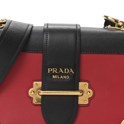 Prada City Calfskin Saffiano Cahier Bag Fuoco Black 7 of 9