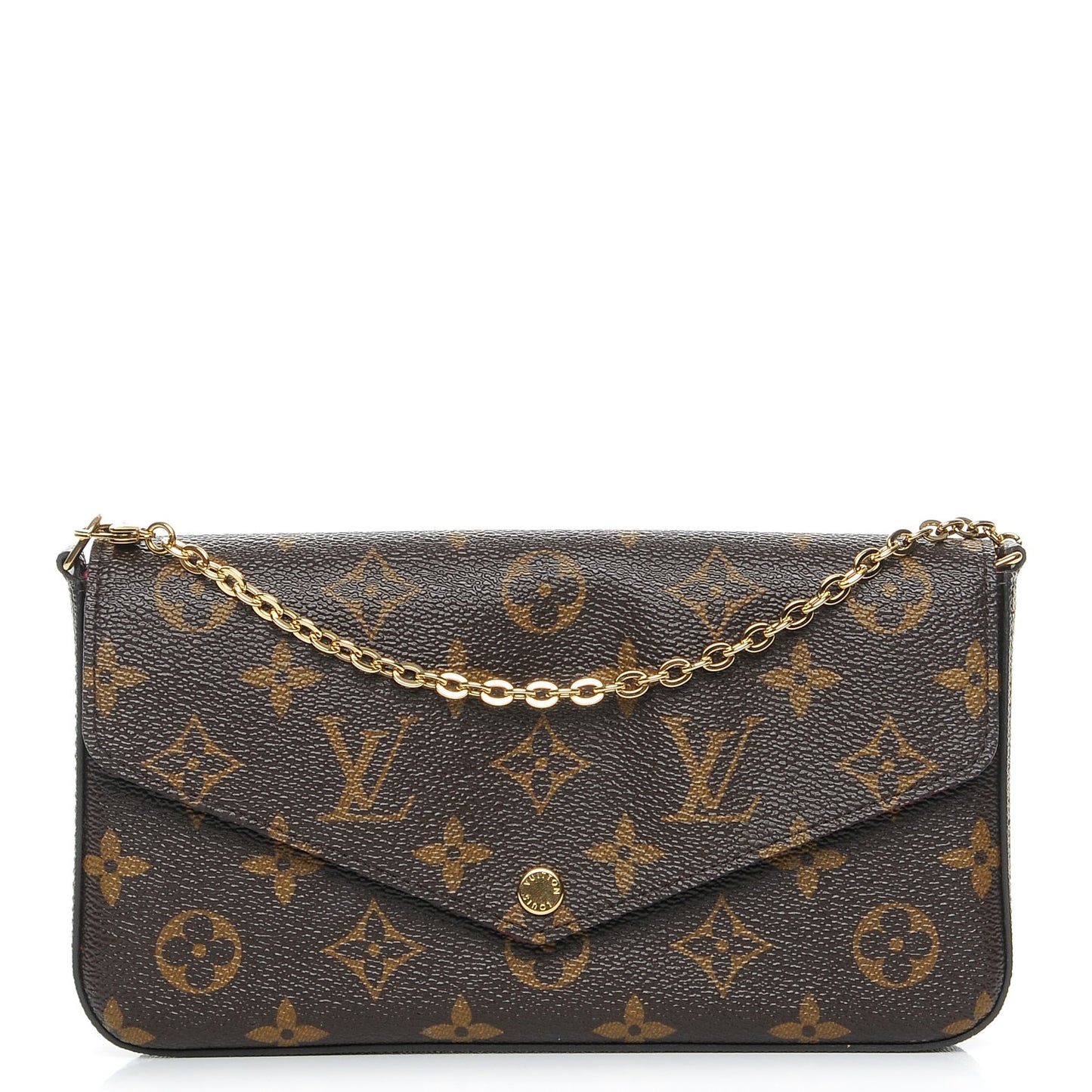 Monogram Pochette Felicie Chain Wallet Fuchsia