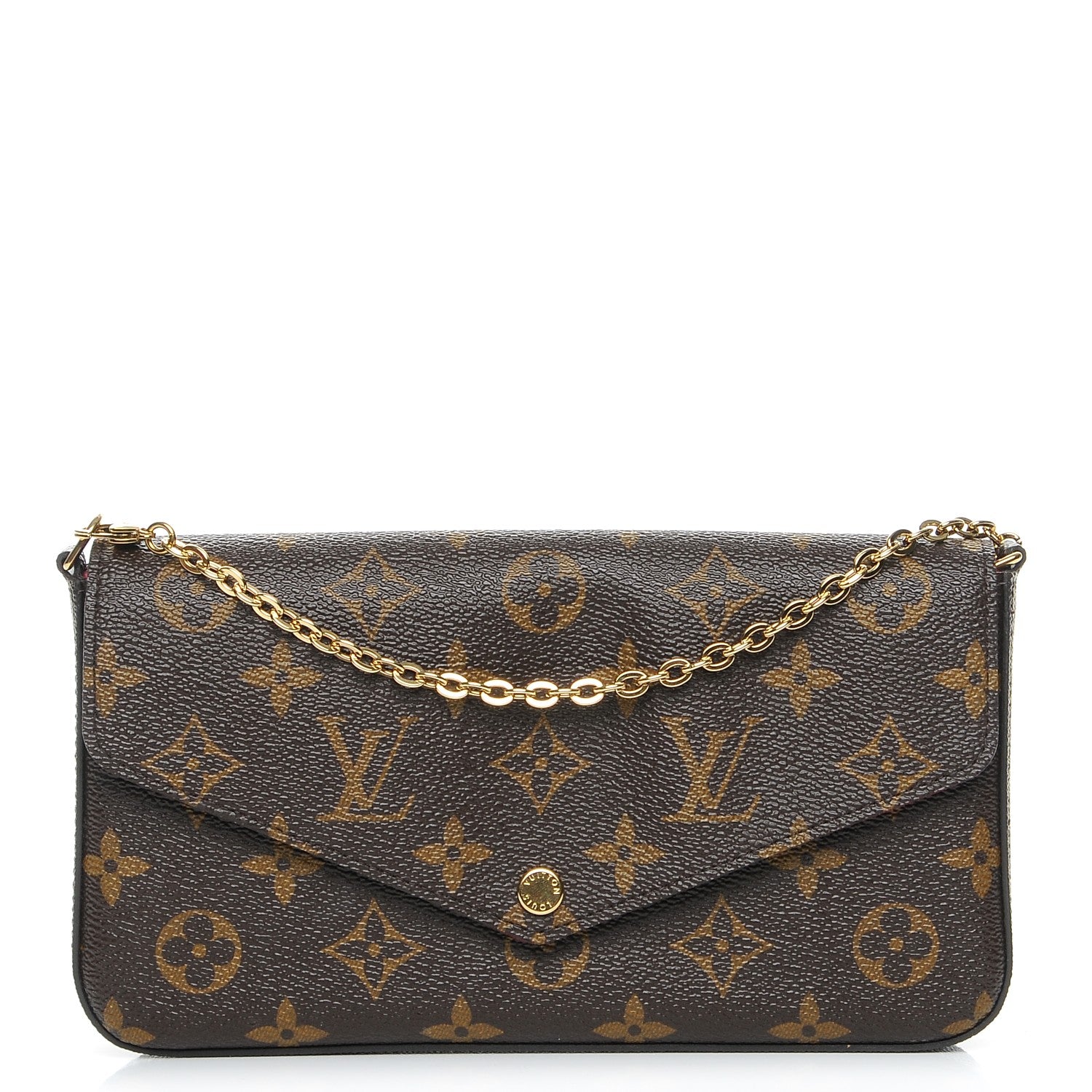 Louis Vuitton Monogram Pochette Felicie Chain Wallet Fuchsia 1 of 8