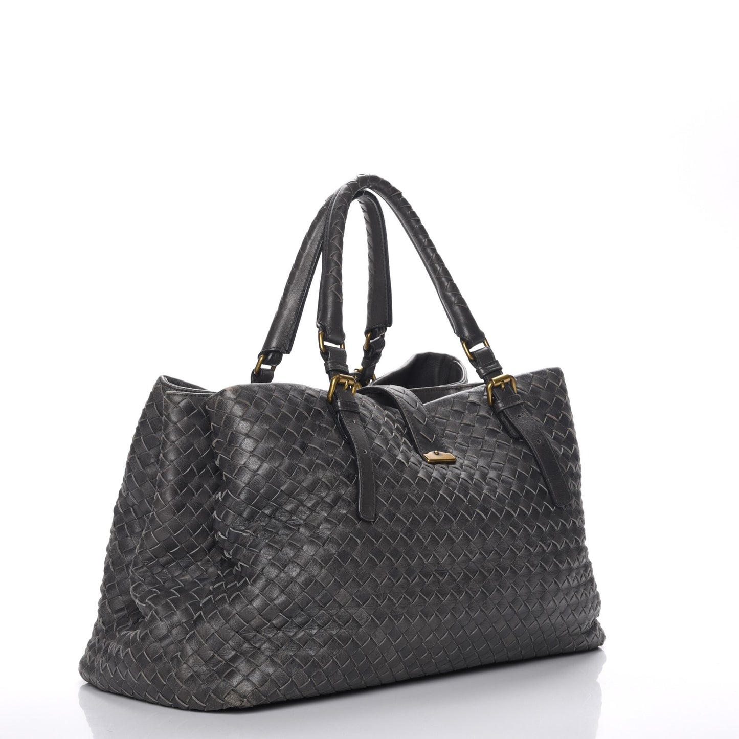 Nappa Intrecciato Roma Tote Ferro Gray