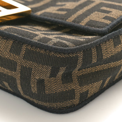 Fendi Fabric Jacquard FF 1974 Mini Baguette Tobacco Moro Black 9 of 10