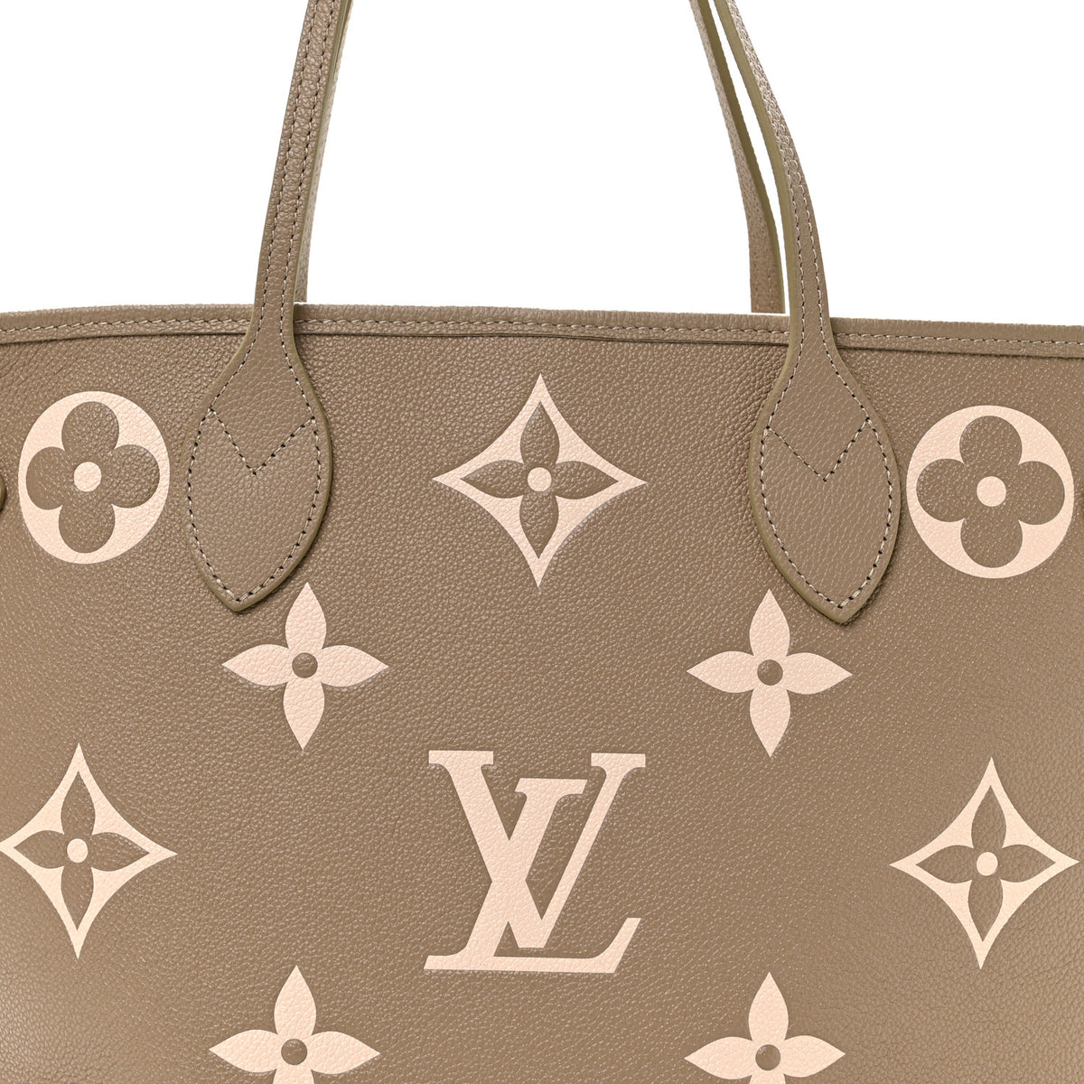 Louis Vuitton Empreinte Monogram Giant Neverfull MM Khaki Cream 8 of 11
