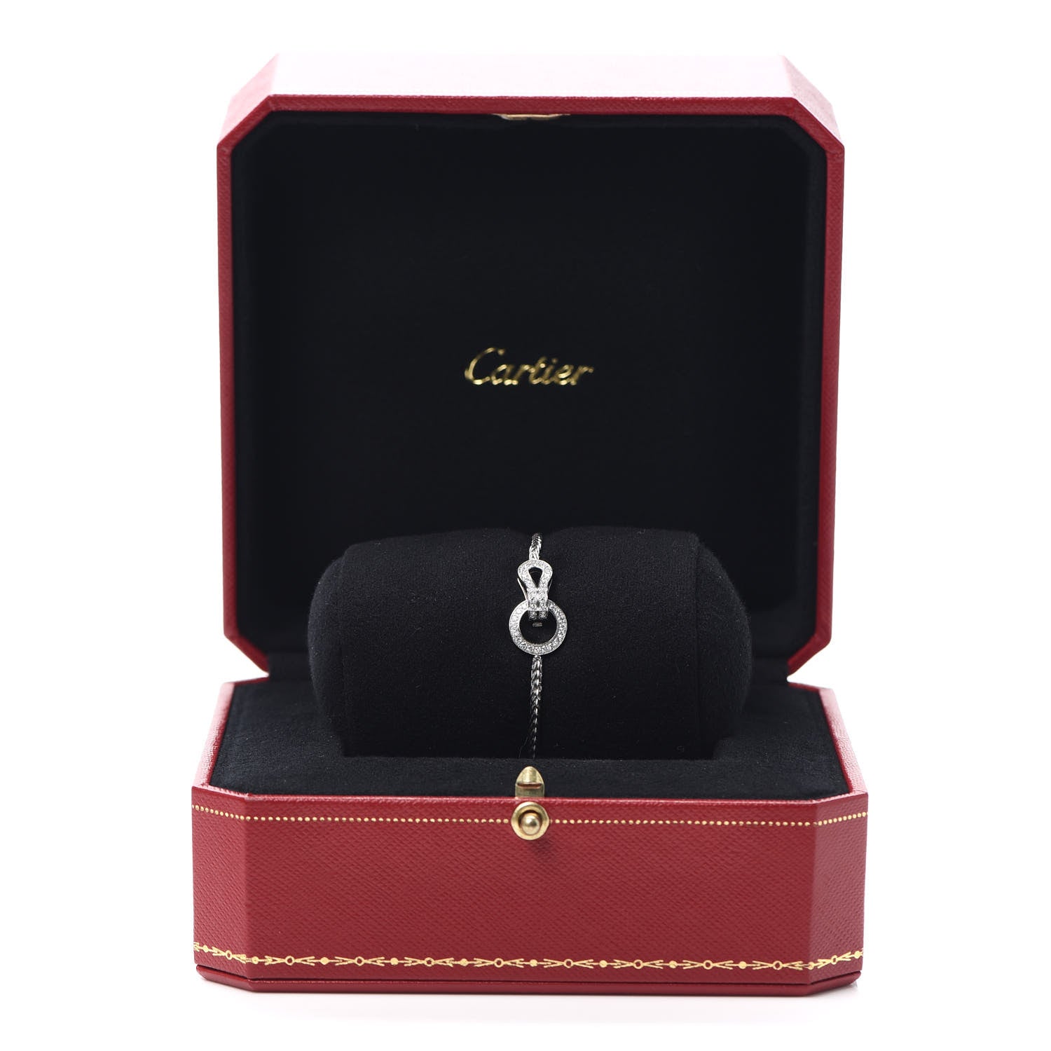 Cartier 18K White Gold Diamond Agrafe Bracelet 6 of 6