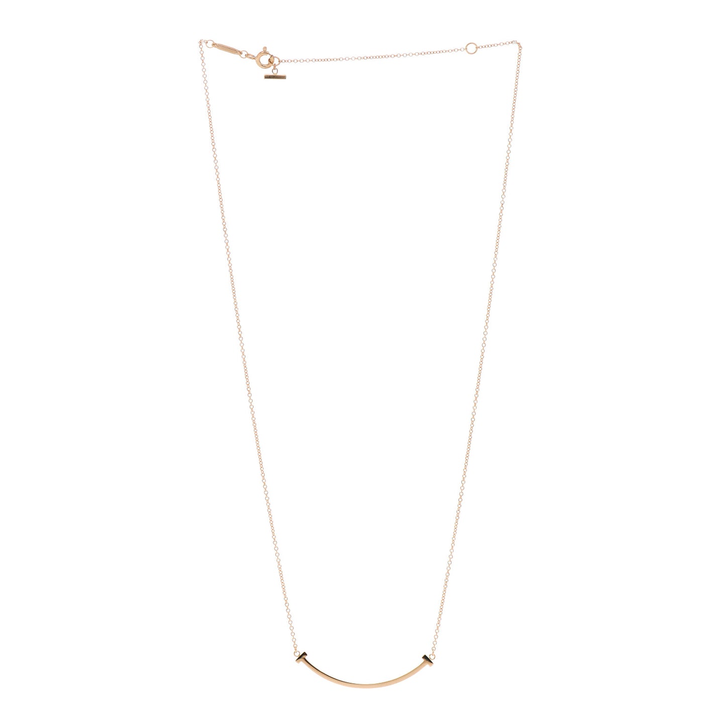 18K Rose Gold Small T Smile Pendant Necklace