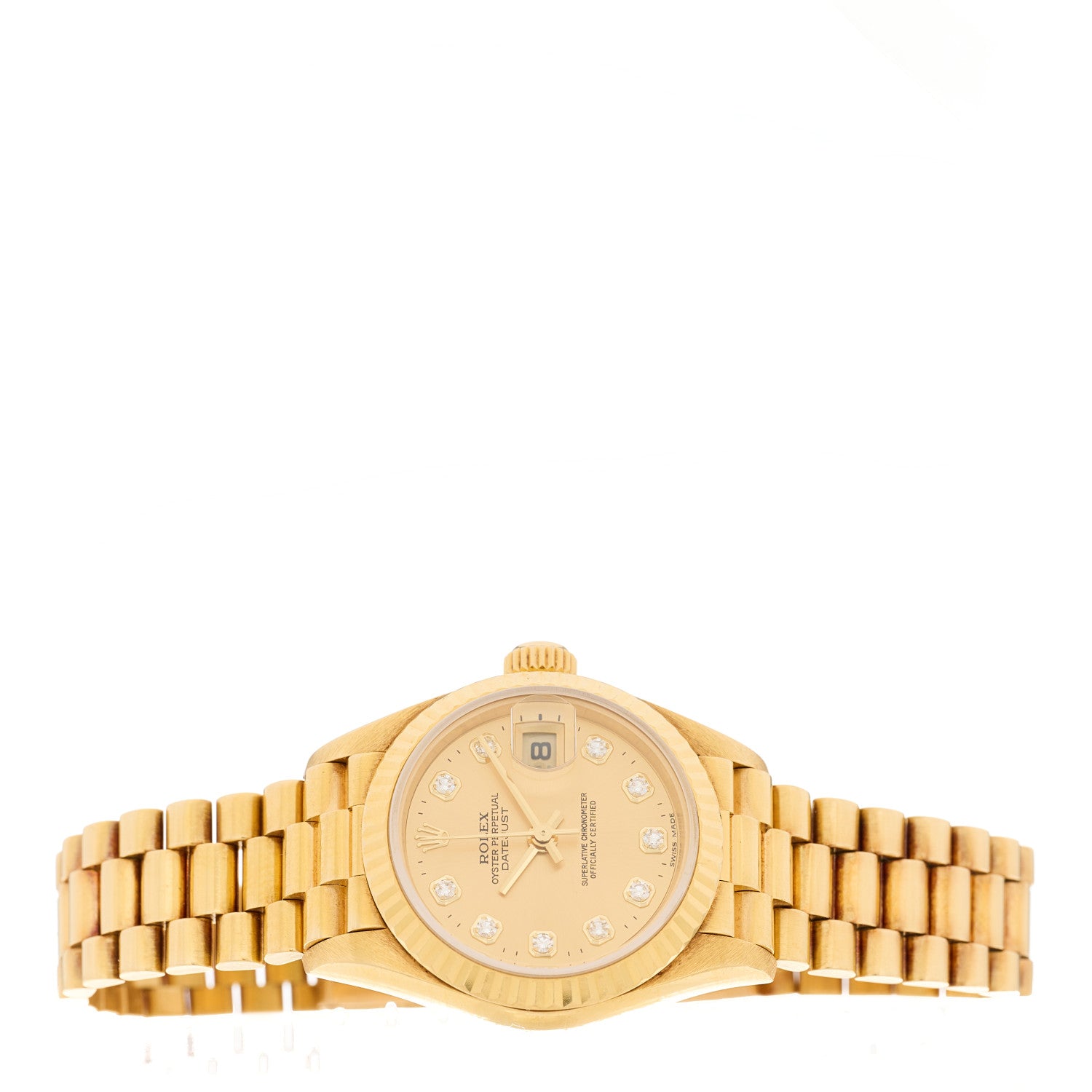 Rolex 18K Yellow Gold Diamond 26mm Datejust President Watch Champagne 79178 2 of 4
