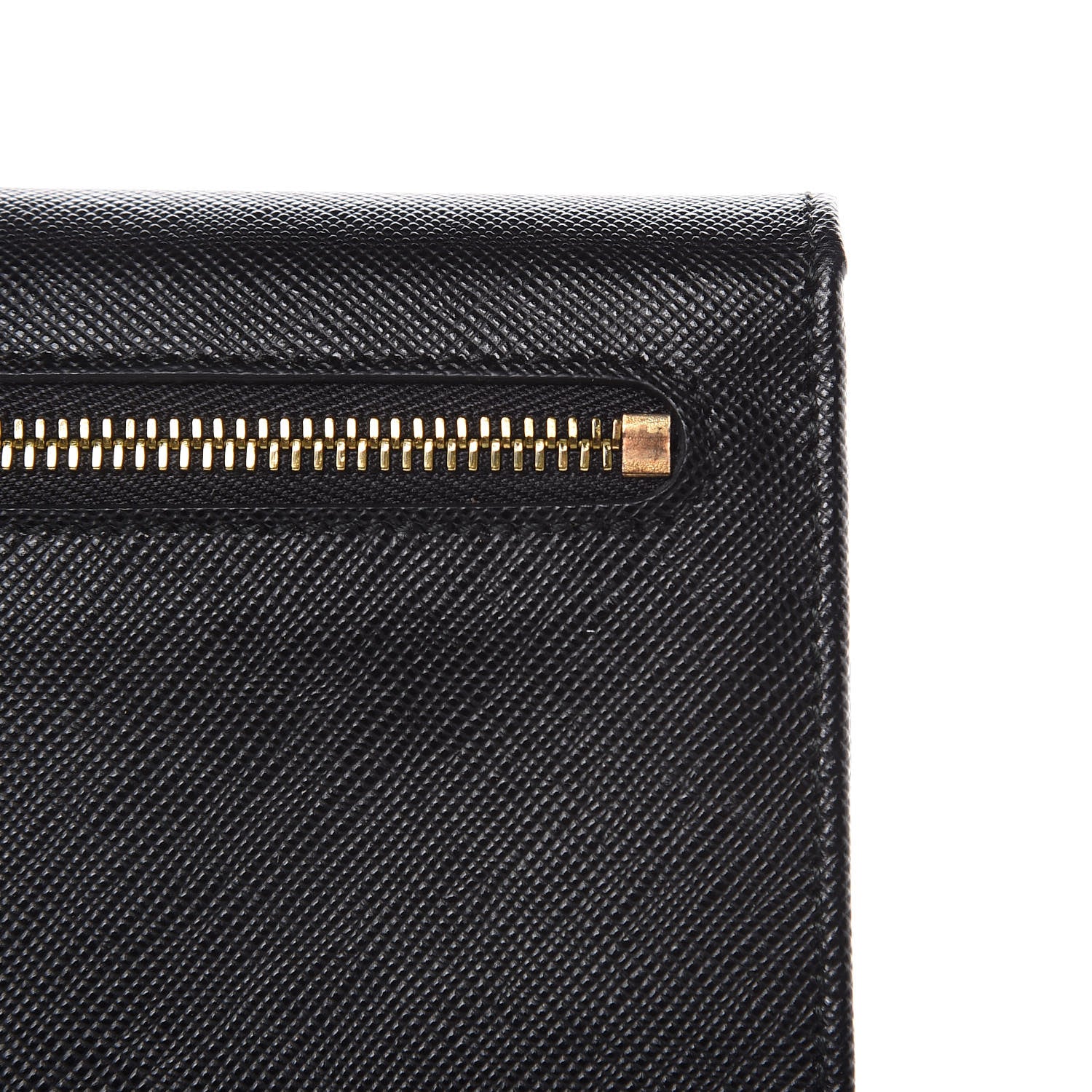 Prada Saffiano Colour Continental Flap Wallet Black 10 of 10