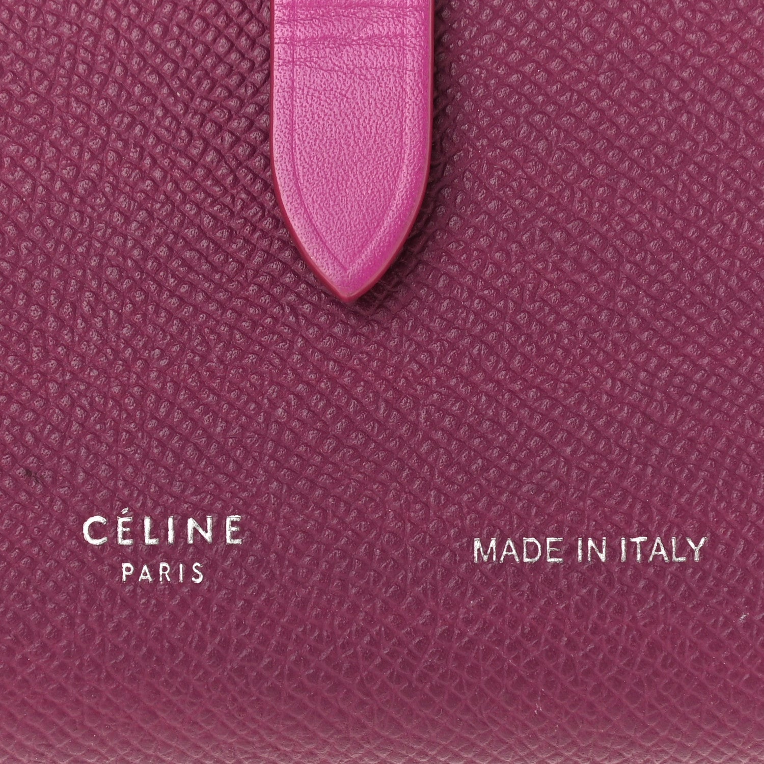 Celine Grained Calfskin Medium Multifunction Strap Wallet Magenta 6 of 14
