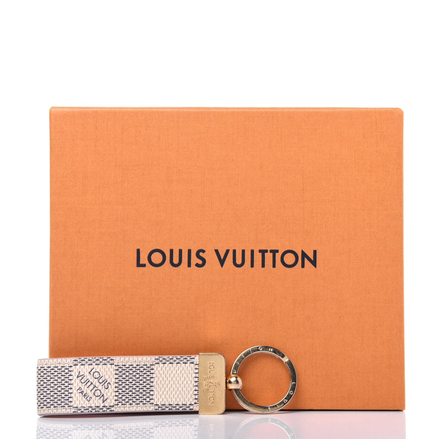 Damier Azur Dragonne Key Holder Rose Ballerine