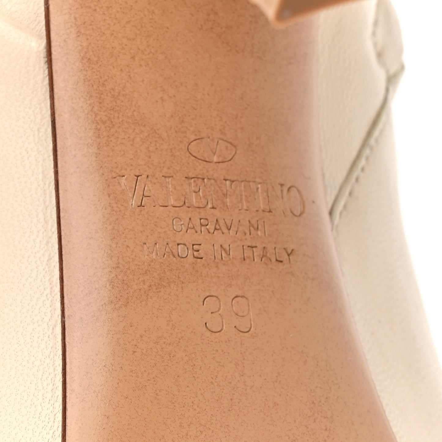 Calfskin Rockstud 90mm Ankle Boots 39 Light Ivory