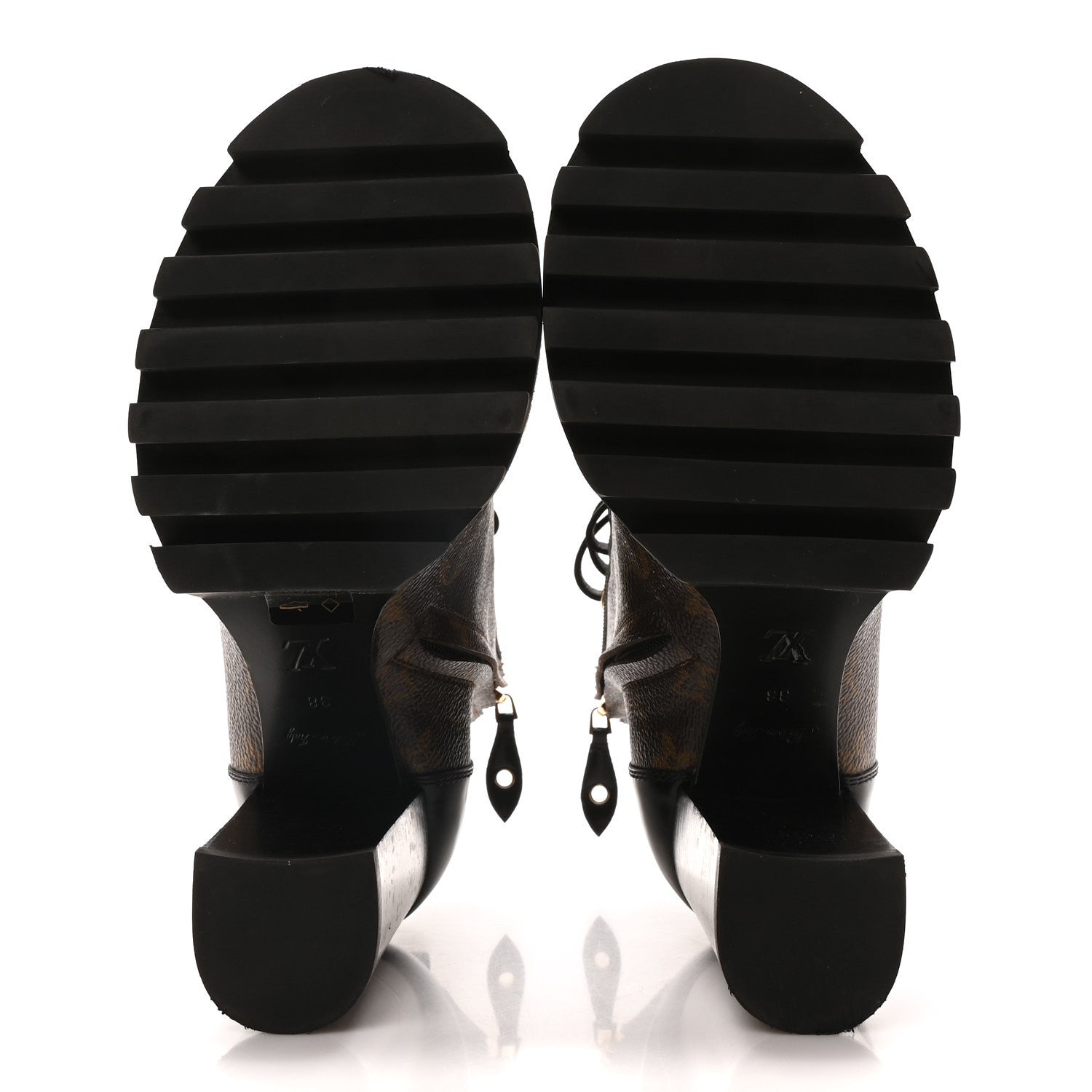 Louis Vuitton Patent Calfskin Monogram Star Trail Ankle Boots 38 Black 6 of 9