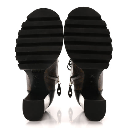Louis Vuitton Patent Calfskin Monogram Star Trail Ankle Boots 38 Black 6 of 9