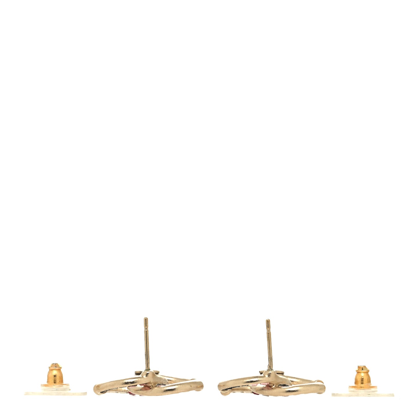 Crystal Baguette CC Earrings Gold Multicolor