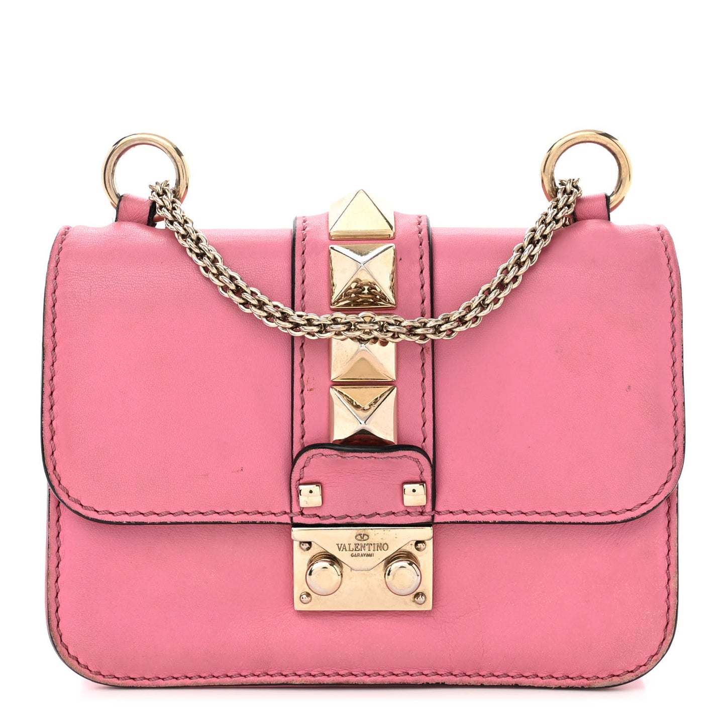 Vitello Mini Glam Lock Rockstud Flap Ninphea