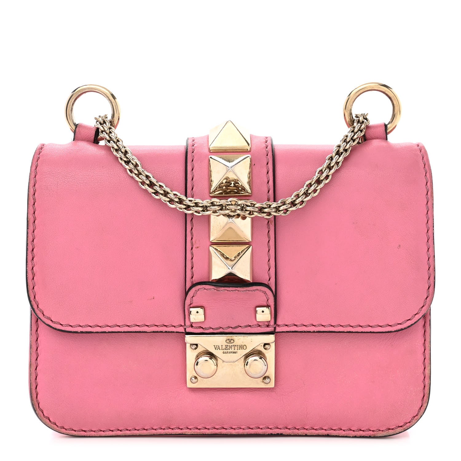 Valentino Garavani Vitello Mini Glam Lock Rockstud Flap Ninphea 1 of 13