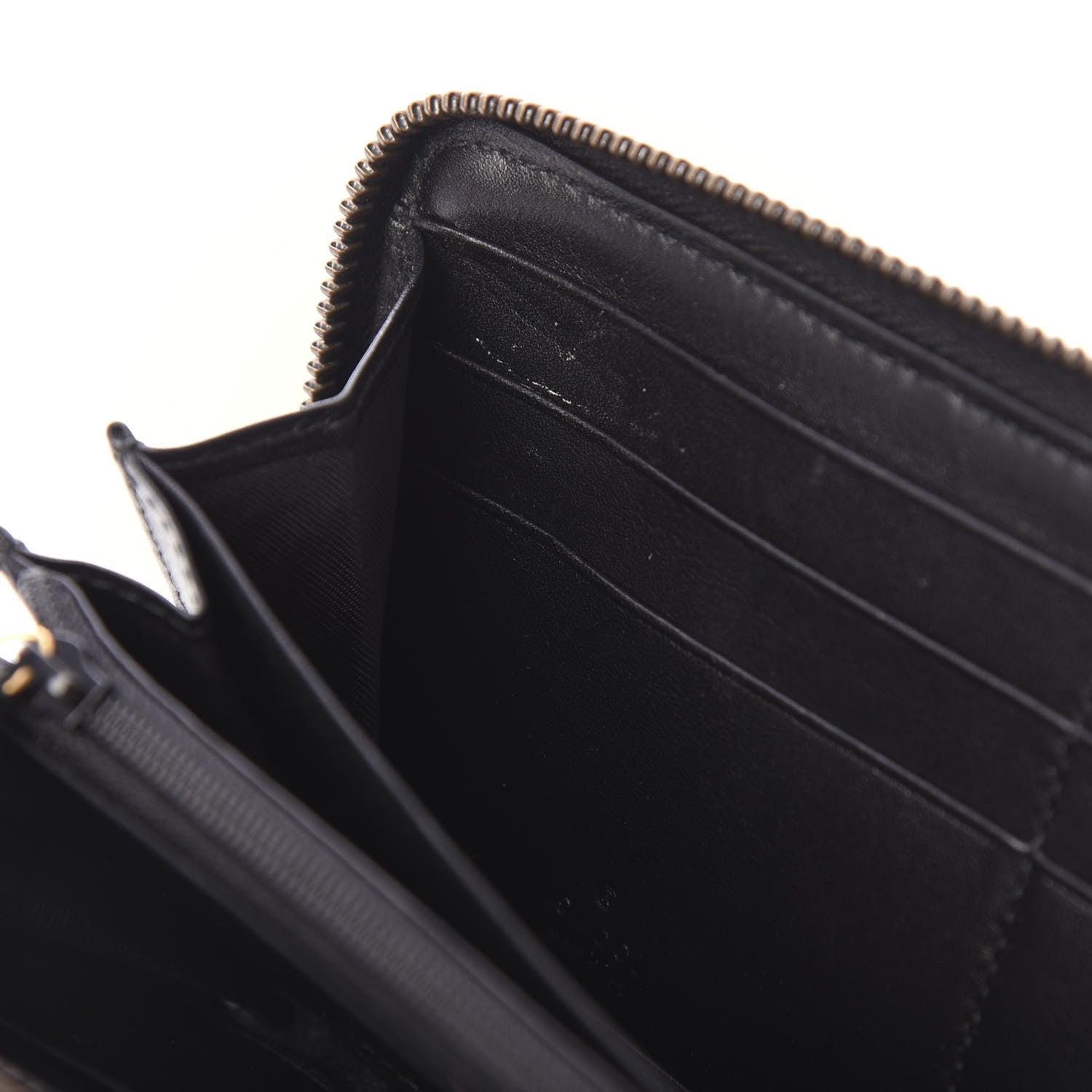 Gucci Calfskin Matelasse GucciGhost GG Marmont Zip Around Wallet Black New Acquamarine 10 of 10