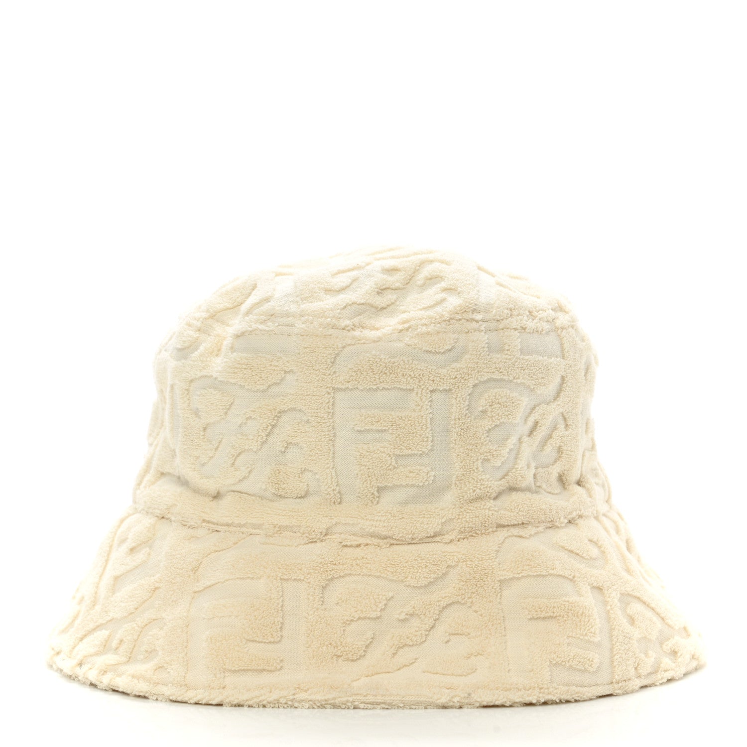 Fendi Terrycloth Karligraphy Embroidered Bucket Hat S White 3 of 9