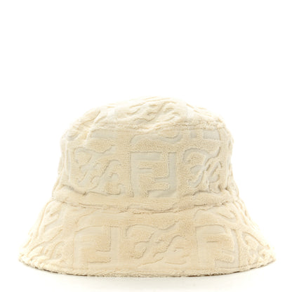 Fendi Terrycloth Karligraphy Embroidered Bucket Hat S White 3 of 9