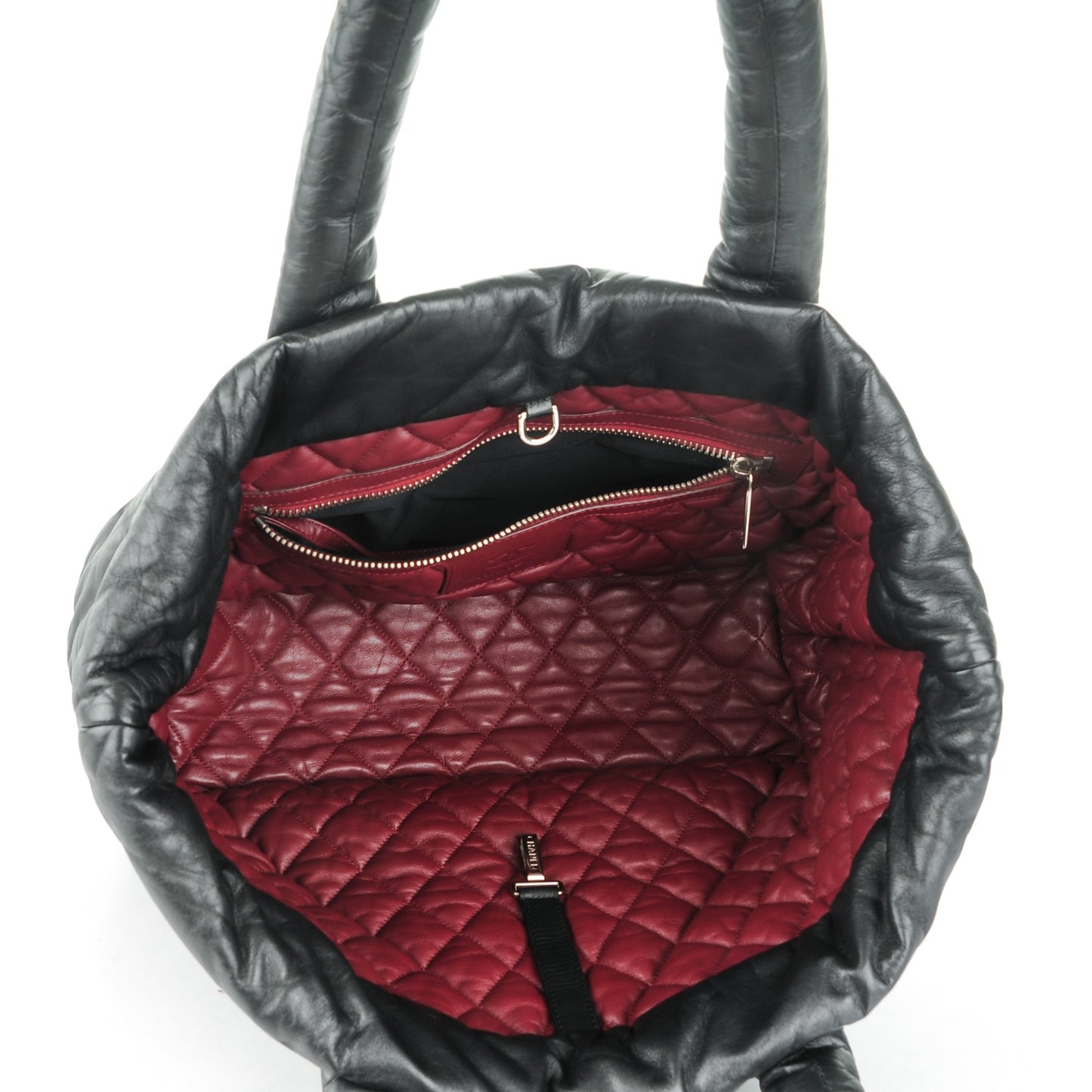 Lambskin Quilted Medium Coco Cocoon Reversible Tote Black
