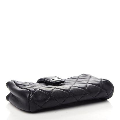 Chanel Lambskin Quilted Mini Phone Holder Clutch Black 4 of 7