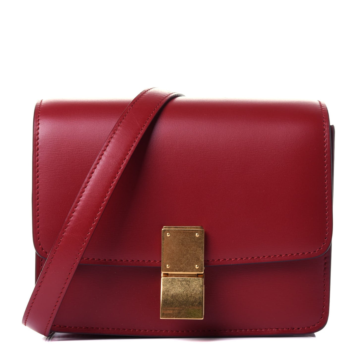 Box Calfskin Small Classic Box Flap Bag Red