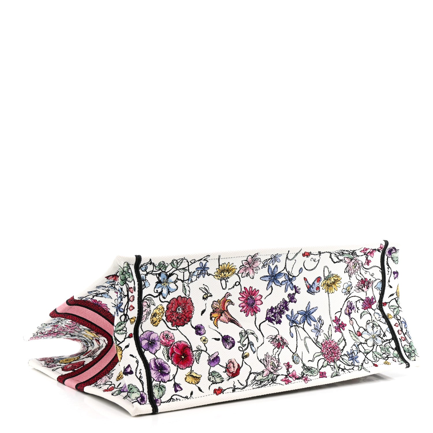 Christian Dior Canvas Embroidered Large Florilegio Book Tote White Multicolor 4 of 13