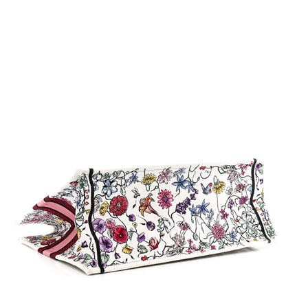 Christian Dior Canvas Embroidered Large Florilegio Book Tote White Multicolor 4 of 13