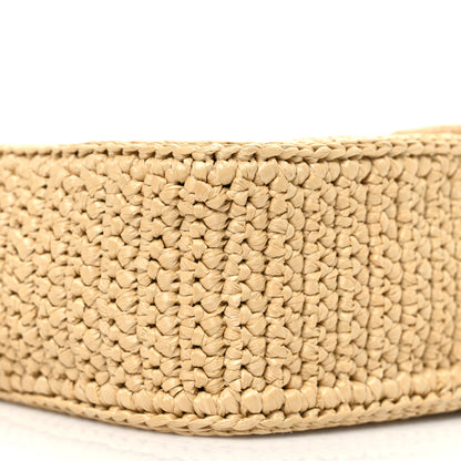 Prada Yarn Raffia Effect Crochet Brique Crossbody Bag Natural 8 of 9