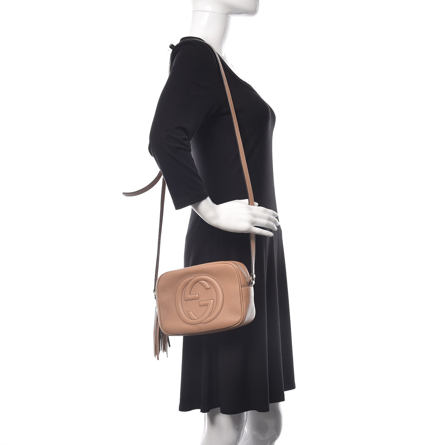 Pebbled Calfskin Small Soho Disco Bag Camelia