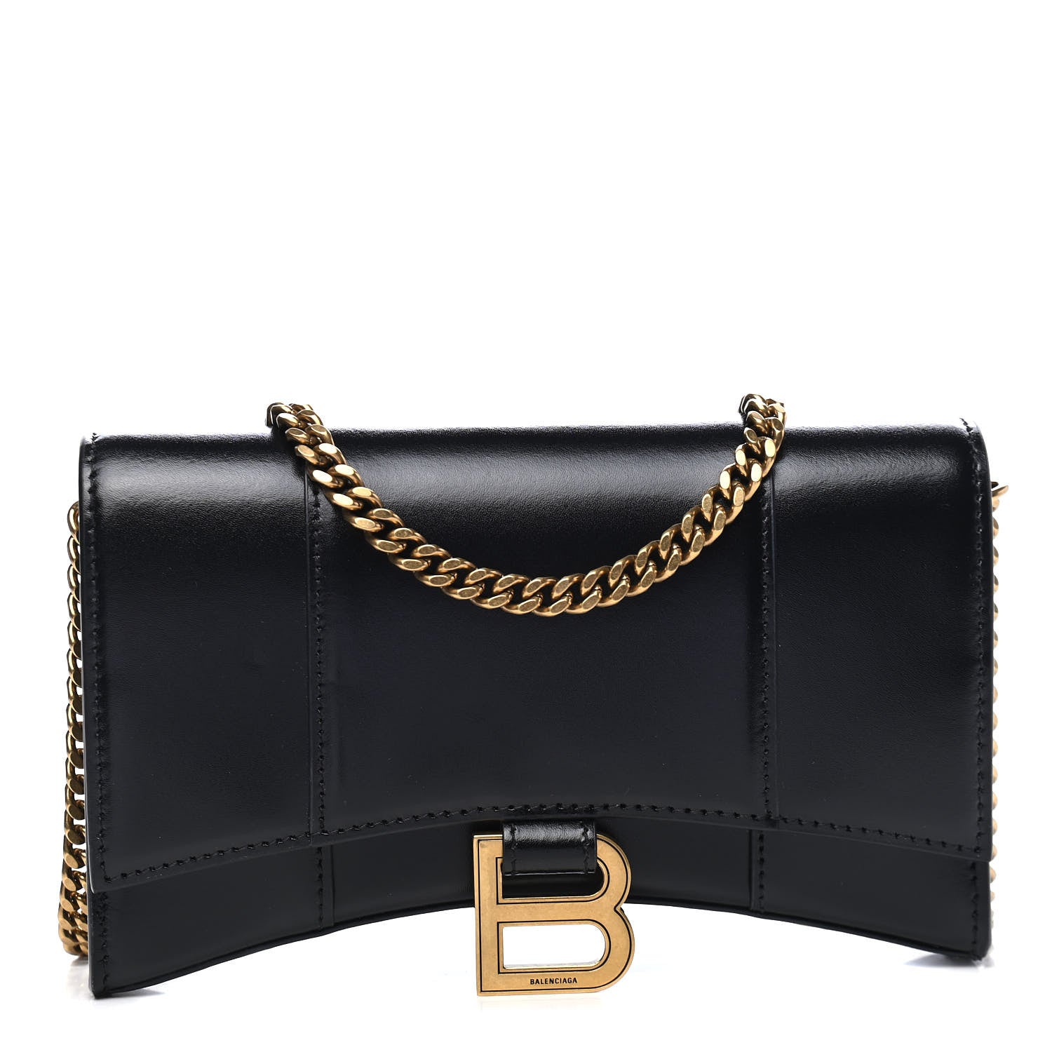 Balenciaga Shiny Box Calfskin Hourglass Chain Bag Black 1 of 10