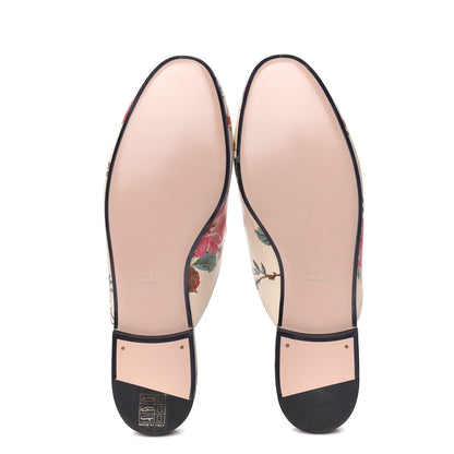 Gucci Calfskin Stamp Allover Rose Princetown Slippers 37 Ivory Multicolor 6 of 9