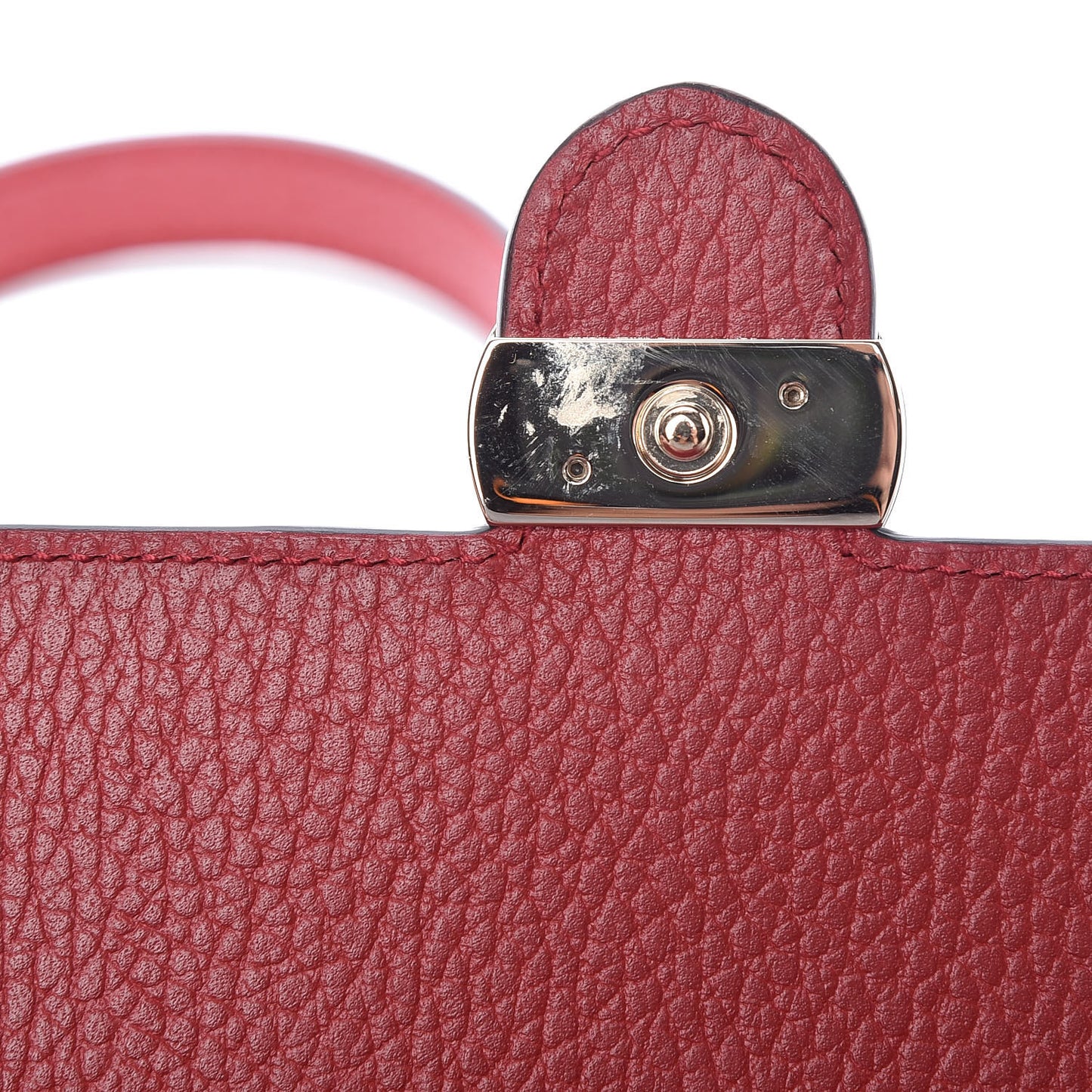 Dollar Calfskin Interlocking G Chain Wallet Red