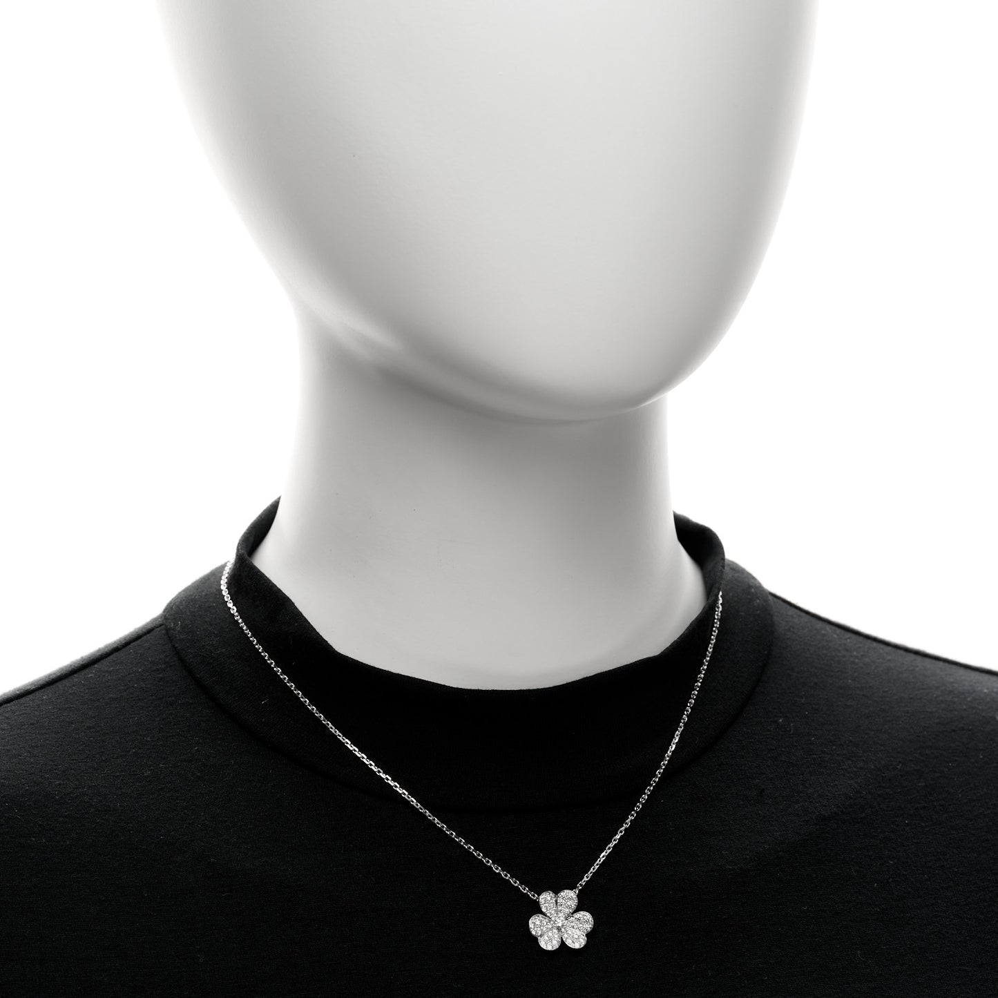 18K White Gold Diamond Small Frivole Pendant Necklace