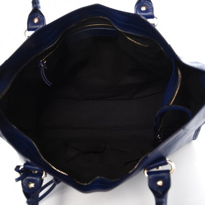Balenciaga Chevre Gold Metallic Edge Hardware City Bleu Roi 6 of 8