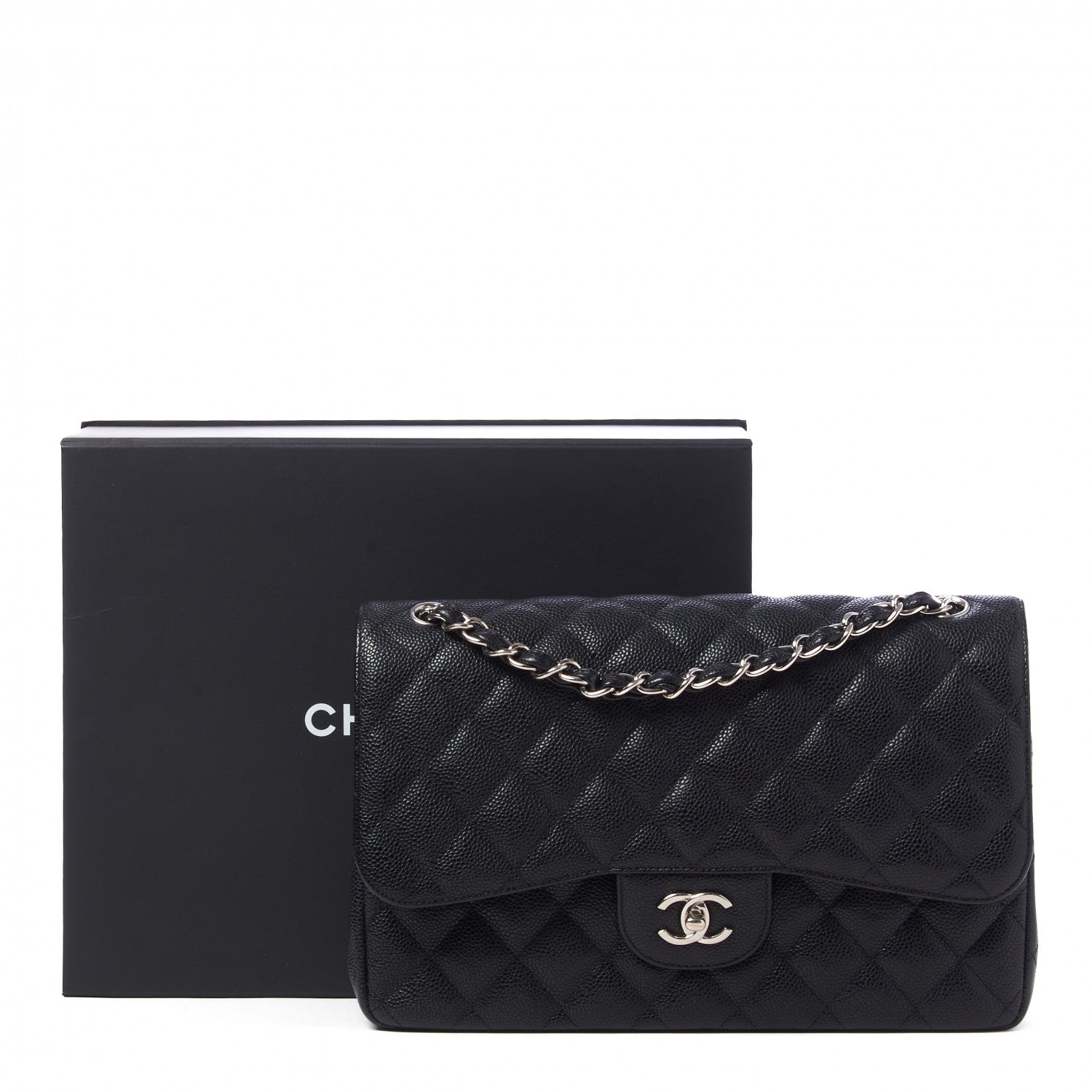 Chanel Caviar Quilted Jumbo Double Flap Black 11 of 11
