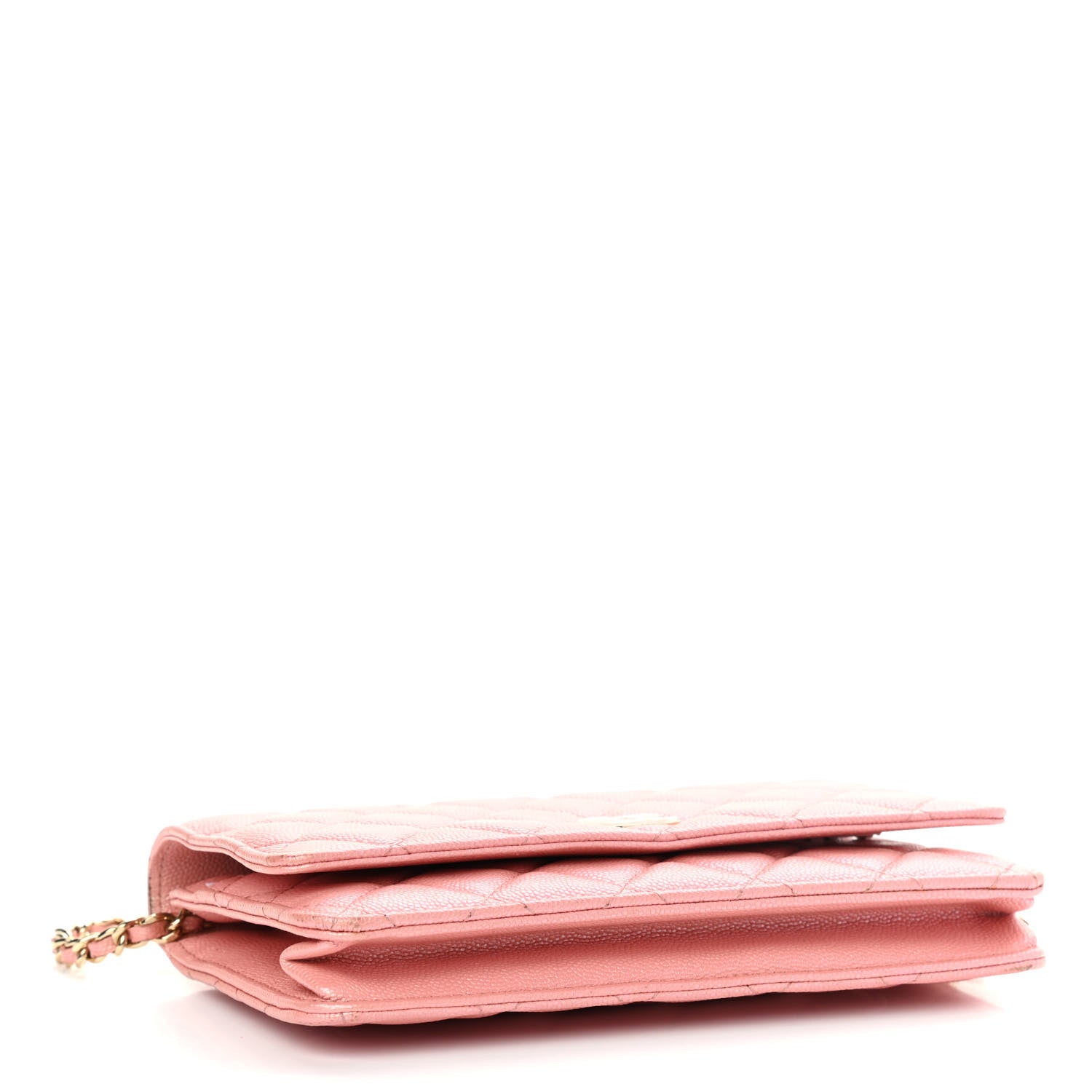 Chanel Iridescent Caviar Quilted Wallet on Chain WOC Rose Pink 4 of 12