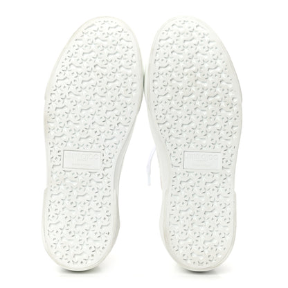 Jimmy Choo Calfskin Linen VBC Lace Up Sneakers 38.5 White Natural 5 of 10
