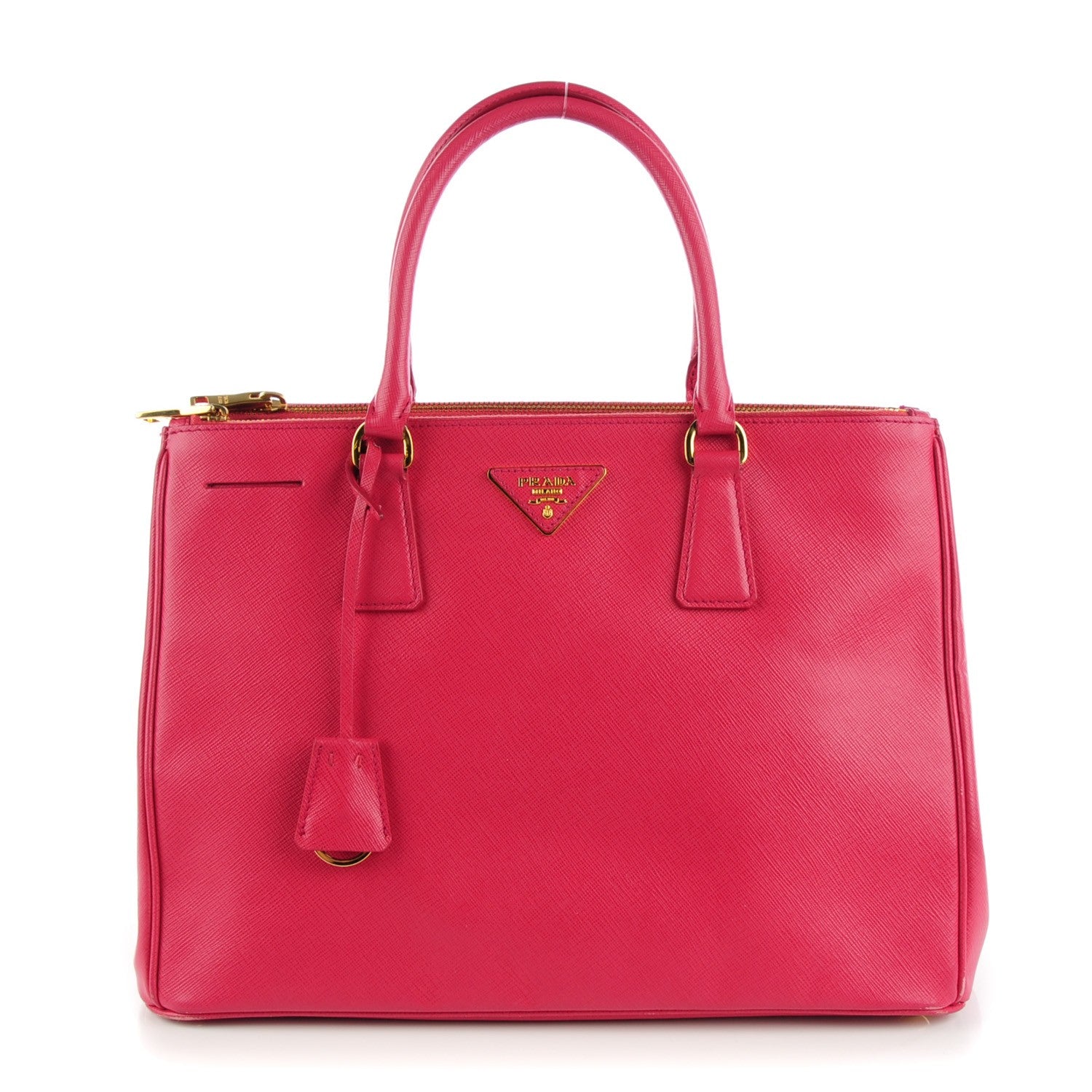 Prada Saffiano Large Galleria Double Zip Tote Fuxia 1 of 9