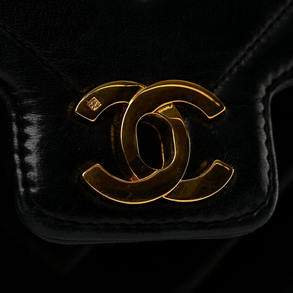 Chanel Lambskin Chevron Quilted Flap Shoulder Bag Black 13 of 14