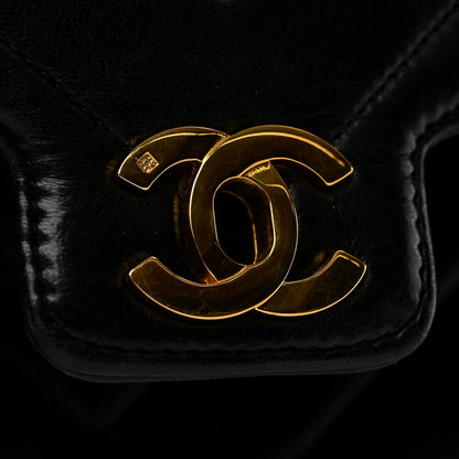 Chanel Lambskin Chevron Quilted Flap Shoulder Bag Black 13 of 14