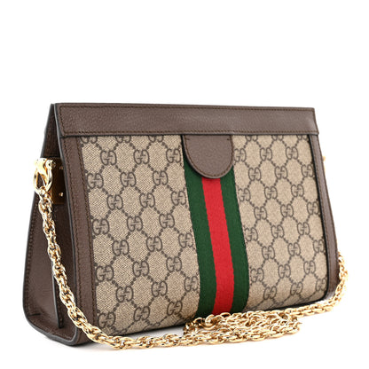 Gucci GG Supreme Monogram Web Small Ophidia Chain Shoulder Bag Brown 3 of 12